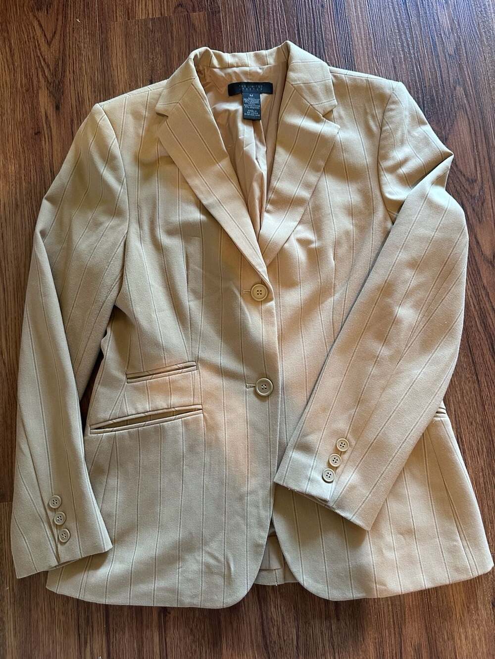 The Limited Stretch Blazer Size M Tan Pinstripe Jacket